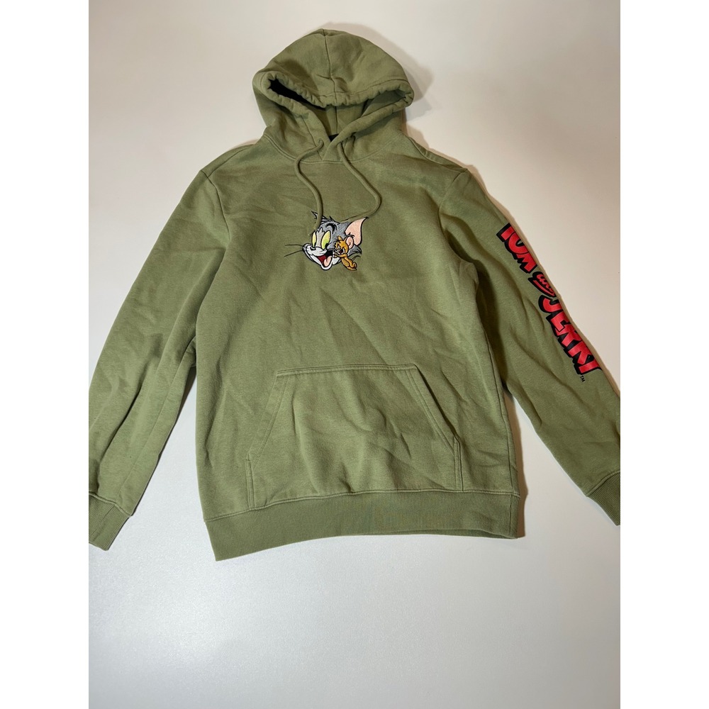 H&M Hoodie Men's XS Green Tom and Jerry Graphic Regular Fit